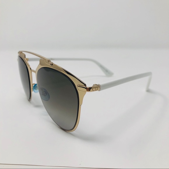 DIOR REFLECTED 52MM SUNGLASSES (WHITE/GOLD) - Picture 4 of 8